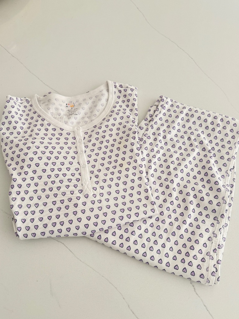 Roller Rabbit Purple Heart Pajama 2 Piece Long Sleeve Long Pant Sleepwear